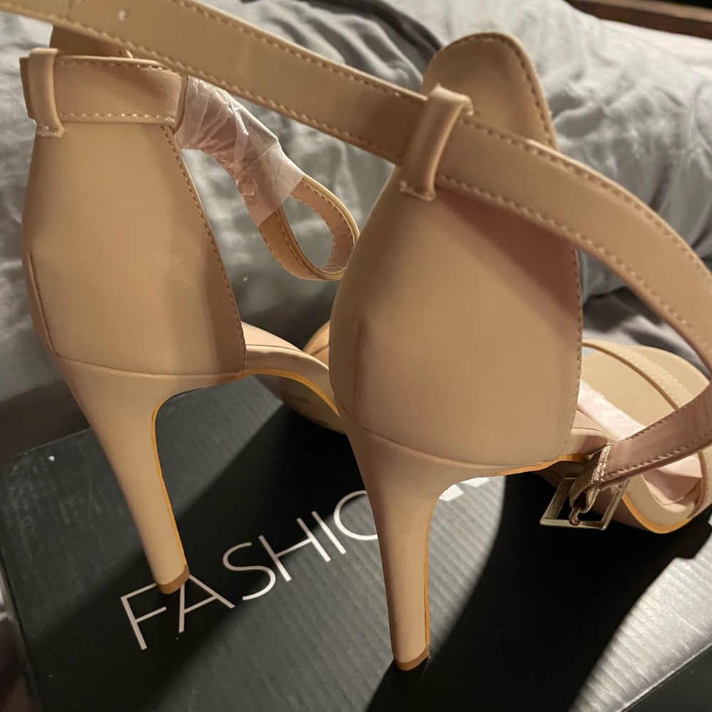 Tan high heels